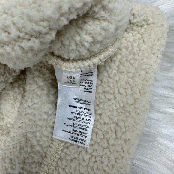 Standard/Cloth Men’s Off White Gorpcore Oversized Sherpa Hoodie Sweatshirt S/C50 - Picture 8 of 13